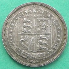 1887 - Victoria - Sixpence R/I Rare - J.H. Withdrawn - Ef - Sn6995/7341