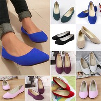 Damen Ballerina Ballerinas Halbschuhe Flache Schuhe Slipper Flats Ballet Pumps