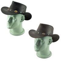 Scippis Reno Hut Cowboyhut Westernhut Outdoorhut Lederhut Schwarz Braun 