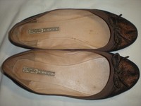 braune Glitzer Ballerina von Buffalo Gr. 39 getragen, Sammlerschuhe.