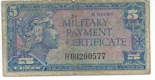 Replacement *Star* Military Payment Certificate Mpc Series 611 5 cents 577* Note