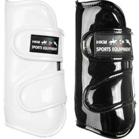 % HKM Dressurgamaschen Lack weiß schwarz S M L XL %