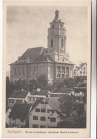 ANSICHTSKARTE STUTTGART KIRCHE IN GAISBURG CA 1940