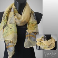 Schal / Seidenschal / Tuch / Scarf / Halstuch / Loop / Stola / Chiffonschal - 03