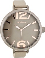 Oozoo XXL Damenuhr C8021 - taupe - 48 mm - Lederband