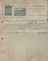 ZWICKAU Sa., Rechnung 1908, Pferde- und Wagen-Decken-Fabrik F. A. Ullmann