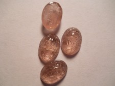 Bg10 14x10mm oval light amethyst scarab glass jewels, unfoiled flat back (30)