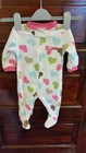 NWOT CARTER'S BABY GIRL'S ONE PIECE FLEECE SLEEPER PAJAMAS HEARTS 6 MONTHS