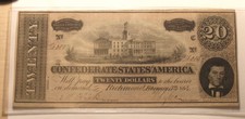 1864 Confederate Issue 20 Dollar Bill~ Hand Signed Note ~ Genuine