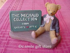 Sarah's Attic "Michaud Bear Sign" featuring Professor Bear #3929 w/Coa Rare