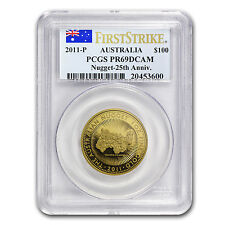 2011 Australia 1 oz Gold Nugget Pr-69 Pcgs (Fs, 25th Anniv) - Sku #73140