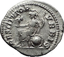 SEPTIMIUS SEVERUS 206AD Rome ROMA Authentic Ancient Silver Roman Coin i57981