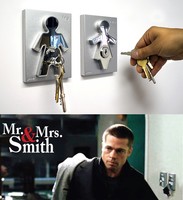 J-ME His & Hers Schlüsselhalter NEU/OVP Schlüssel-Brett Kasten Mr. & Mrs. Smith