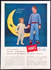 1958 Hanes Children's Sleepers and Ski Pajamas Magazine Print Ad