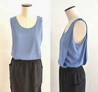 MICHALSKY Layering Top Shirt Bluse Gr 34 / 36 Flieder Blau Seide NEU