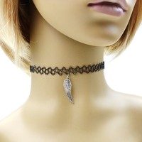 Tattoo Choker Halsband Gothic Retro Collier - elastisch - Flügel - NEU
