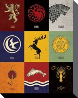 Game Of Thrones - Wappen Große Häuser Poster Leinwand-Druck (50x40cm) #78727