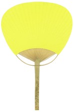 9" Yellow Paddle Paper Hand Fans for Weddings (10 Pack)