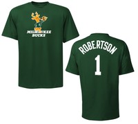 NBA Basketball Trikot/T-Shirt Name&Number MILWAUKEE BUCKS O. Robertson #1 Logo