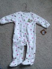 Carter's girls 9 month baby footed pajamas sleep and play nwt hearts love