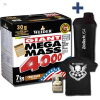 Weider Giant Mega Mass 4000 7 kg Weight Gainer 7000g + MEGA BONUS 10,28€/kg