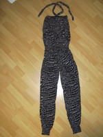 JUMPSUIT *Neckholder,Kroko-Optik, XS-S 34-36-38,Harems-Hose,Overall,Catsuit,NEU
