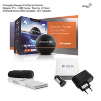 Deeper Pro Wifi Fishfinder 230V & 12V Ladegerät App f Apple Android Fischfinder