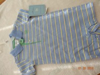 Chaps Newborn Collection  Baby boy 1 pc polo shirt shorts stripes 6 Months.