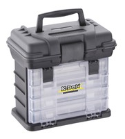 K-DON Gerätekoffer 1005 - inkl. 4 Boxen -28x18x27cm - Angelbox/Kleinteilemagazin