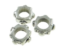 25 Metallperlen Metall Spacer Perlen zum Basteln SCHEIBE 8mm ALTSILBER E103