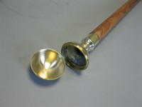 Vintage Gehstock Wanderstock Messing Edelholz  Geheimfach   93cm Larp Stock