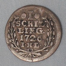 1726 1 Schilling Hamburg Silver coin
