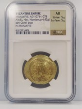 Byzantine Empire Michael Vii Ad 1071-1078 Histamenon Gold Ngc Ch Au 5/5 3/5
