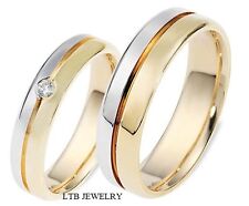 Two tone gold wedding rings set