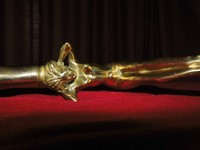 Sexy Spazierstock erotischer Messing Griff / Frauenakt kopfstehend, Gehstock NEU