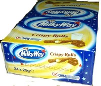 Milky Way Crispy Rolls 24 x 25 Gr. (1.55 Euro pro 100 gr.)