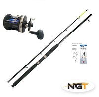 Norwegen Angelset Boot  Hochsee Rute + Multirolle +  Schnur +  Vorfach NEU