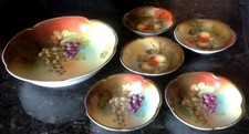 Bavaria Fruit Bowl Set of 6, Handpainted dessert bowls, J & C "Louise" - Vintage
