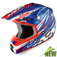 IXS HX 261 THUNDER Crosshelm Motocross MX Polycarbonat - blau rot weiß