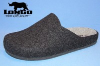 Herren Hausschuhe Longo Filz Pantoffel Schwarz Filz Decksohle NEU
