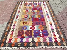 Anatolia Turkish Nomads Antalya Kilim 66,9" x 100,7" Area Rug Kelim Carpet Wool