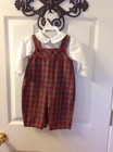 BOY'S PETIT AMI JOHN JOHN SIZE 6MOS. 1-PC RED,WHITE, GREEN LONG SLEEVE