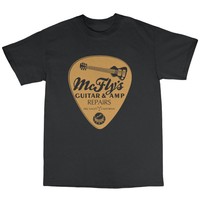 McFly's Guitar & Amp Repairs T-Shirt 100% Cotton Marty Emmett Brown Doc