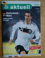 stadium program / Programm DFB DEUTSCHLAND - WALES 21.11.2007 - QUALI EM 2008