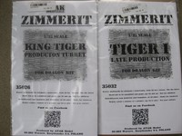 Atak Zimmerit 35026 Dragon Tiger I 35032 Dragon Kingtiger