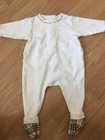 INFANT SIZE 6 Months, Burberry, Footed Sleeper, White