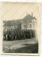Foto, Wehrmacht, Appell in der Kaserne Krotoschin, Krotoszyn, Polen, (SW), 0600