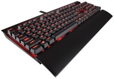 Corsair Gaming K70 LUX Mechanical Keyboard, Backlit Red LED, Cherry MX Brown