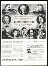 1941 Sergei Rachmaninoff Jascha Heifetz Horowitz Feuermann Victor records ad