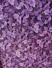 Robert Kaufman Peggy Toole Metallic Gold Leaf Purple Tuscan Wildflower Fabric